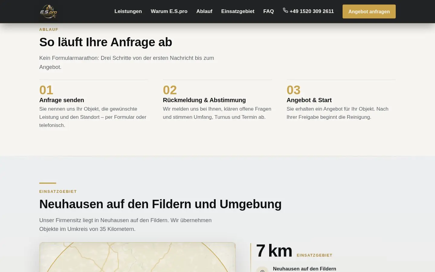 Ablauf der Anfrage in drei Schritten