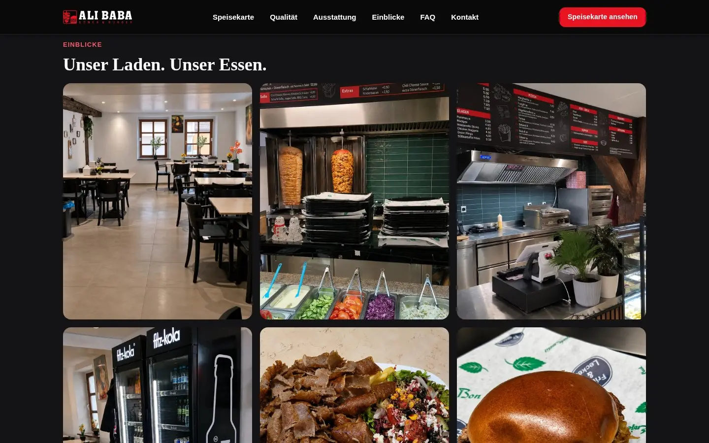 Galerie mit Fotos von Laden und Speisen